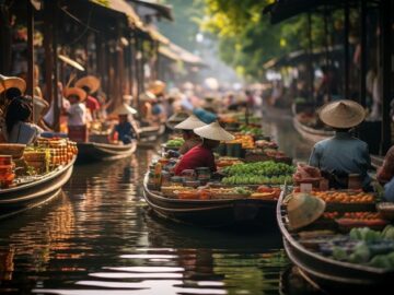 The Floating Markets of Thailand on the Canals of Bangkok