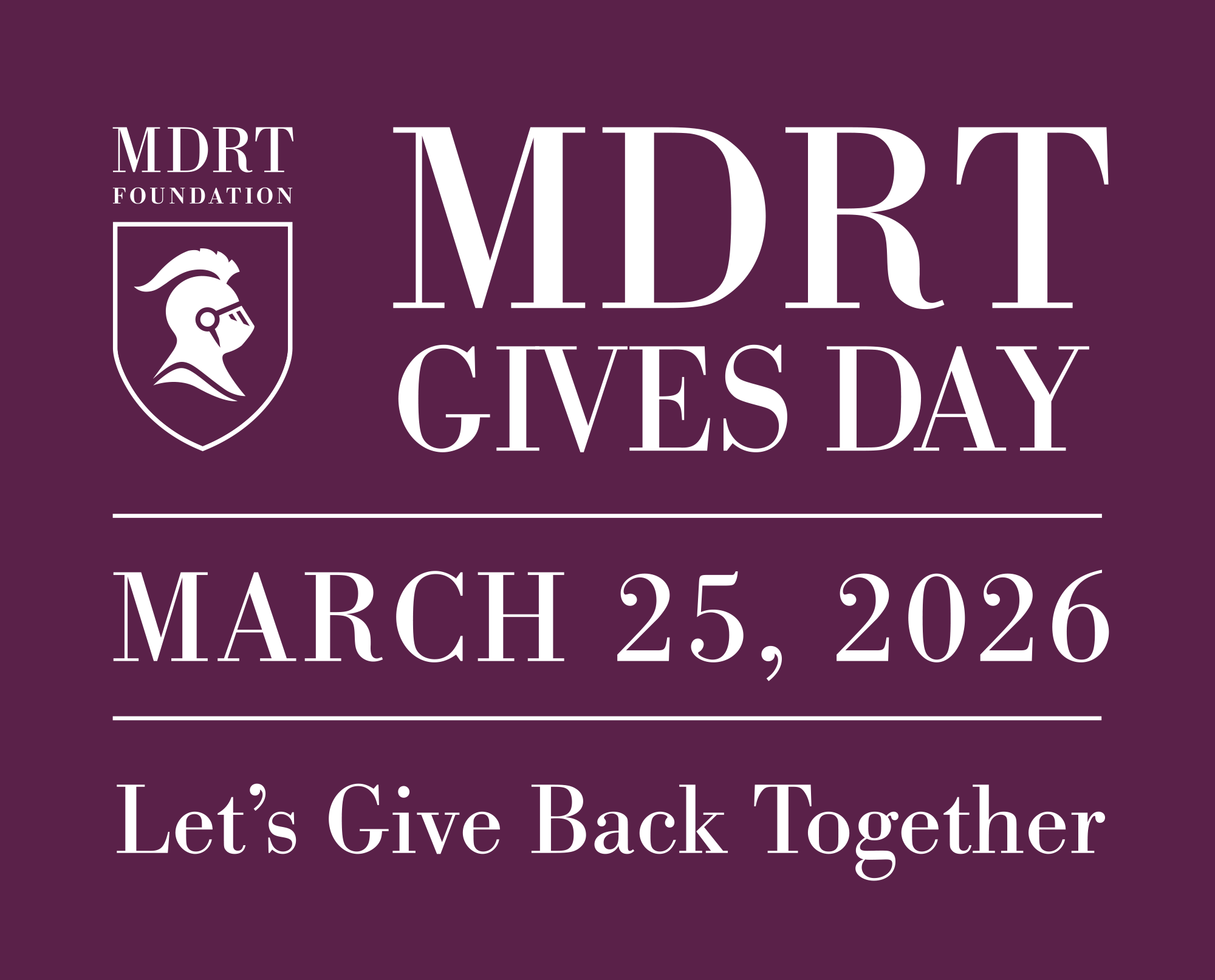MDRT Gives Day 2026